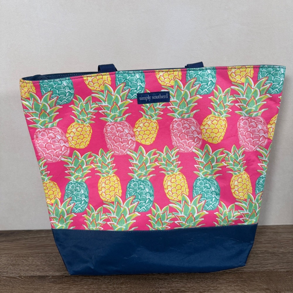 Simply Southern Pineapple Tote Bag Pink Tropical Beach Pool Shopper Large